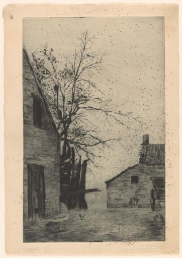 Landscape with farm and barn