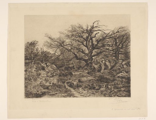 Hunters in the forest of Fontainebleau