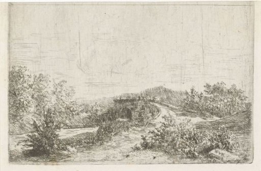 Landscape with stone bridge