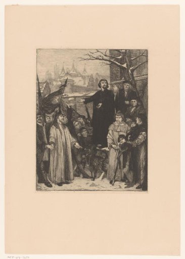 Group of men listening to Jacob van Artevelde