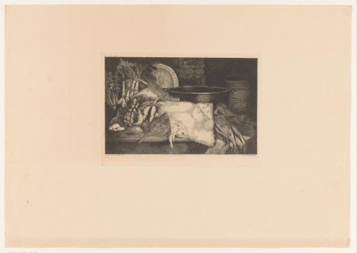 Still life with fish and vegetables
