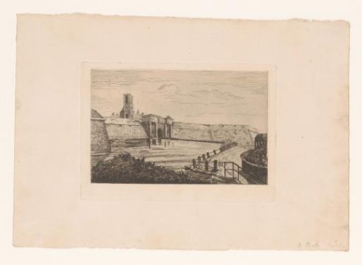 View of the Walled City of Mons with the Porte du Rivage