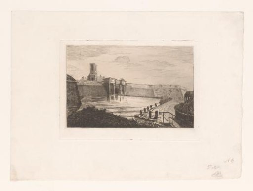 View of the Walled City of Mons with the Porte du Rivage