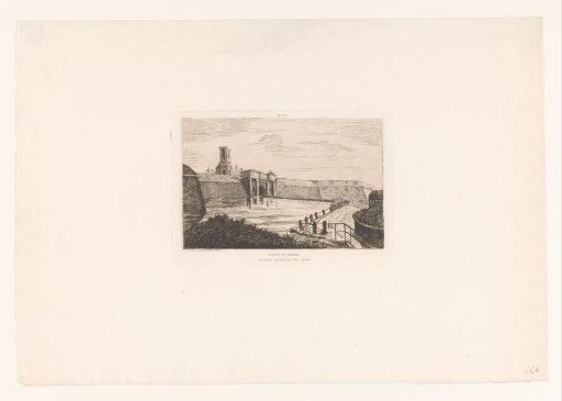 View of the Walled City of Mons with the Porte du Rivage