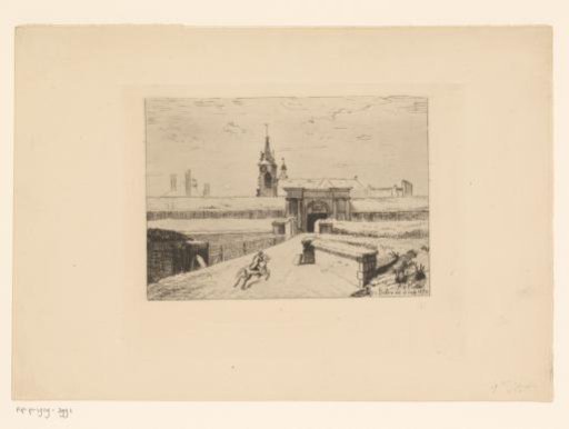 Horseman Riding towards the Porte d'Havré in Mons