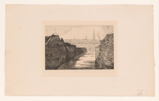 View of the Entrance of the River Trouille to the City of Mons