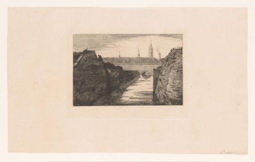 View of the entrance of the Trouille river to the city of Mons