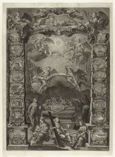 Allegorical representation on the death of Sophia Amalia, countess of Hohenlohe-Langenburg