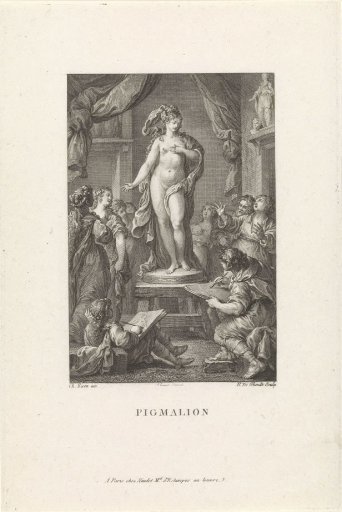 Pygmalion shows the statue to his friends