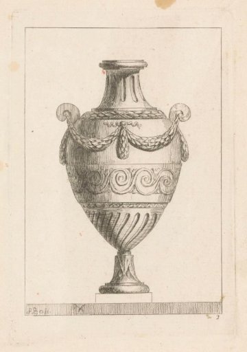 Vase with garlands