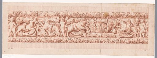 Frieze with putti and animals