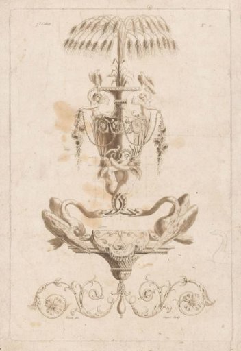 Vase, putti, and swans