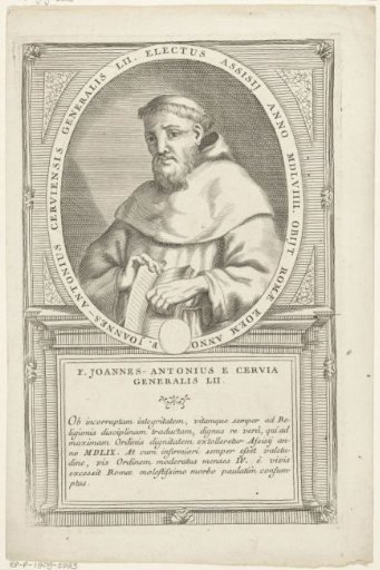 Portrait of Juan Antonio Muratori de Cervia, 52nd Minister General of the Franciscan Order