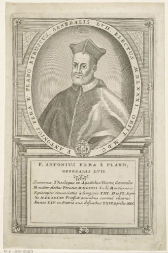 Portrait of Antonio Fera, 57th Minister General of the Franciscan Order