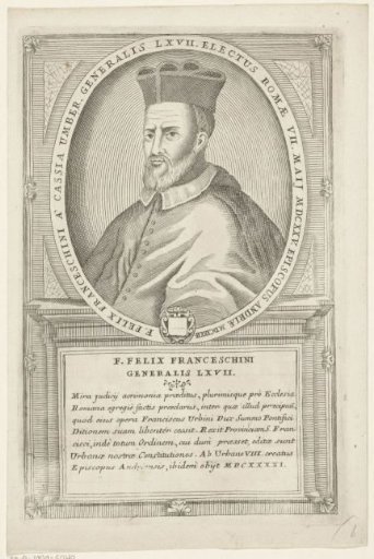 Portrait of Bishop Felix Franceschini, 67th Minister General of the Franciscan Order