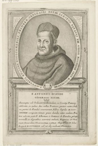 Portrait of Antonio Rusconi, 33rd Minister General of the Franciscan Order