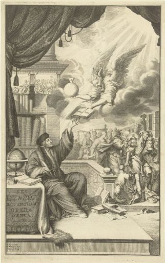 Desiderius Erasmus Receiving the Book of Truth
