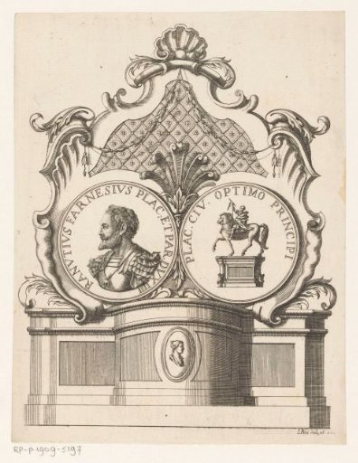 Ornamented architectural object with the portrait of Ranuccio Farnese I, Duke of Parma and Piacenza