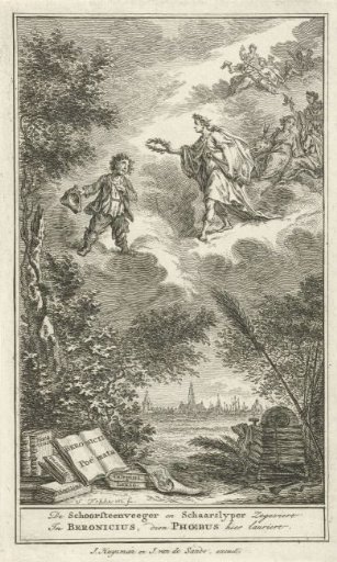 Young man is crowned with laurel