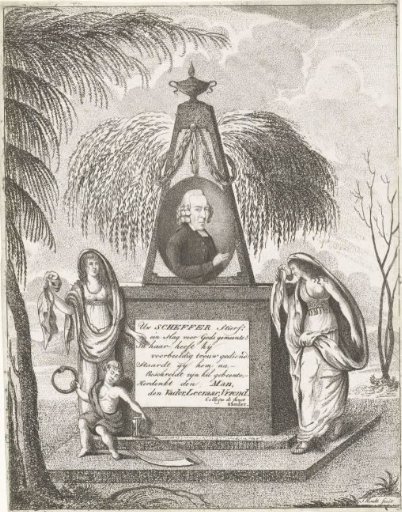 Portrait of Scheffer on a tomb monument