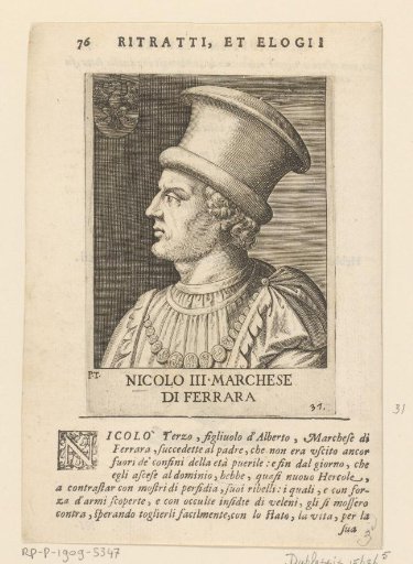 Portrait of Niccolo d'Este III, Marquis of Ferrara