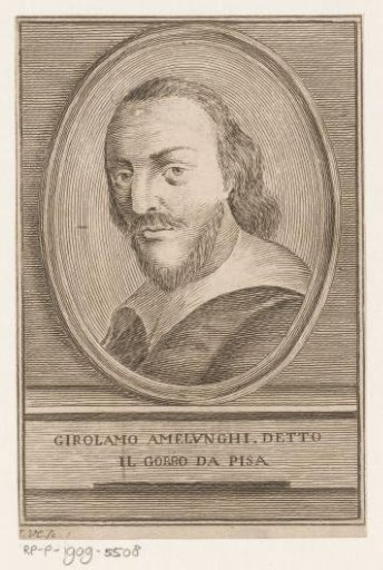 Portrait of the songwriter il Gobbo da Pisa, Girolamo Amelonghi
