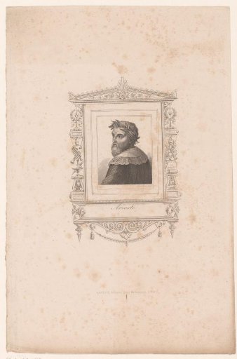 Portrait of Ludovico Ariosto in a decorated cartouche