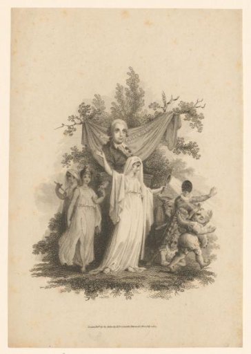 Bust of Carlo Goldoni with dancing figures