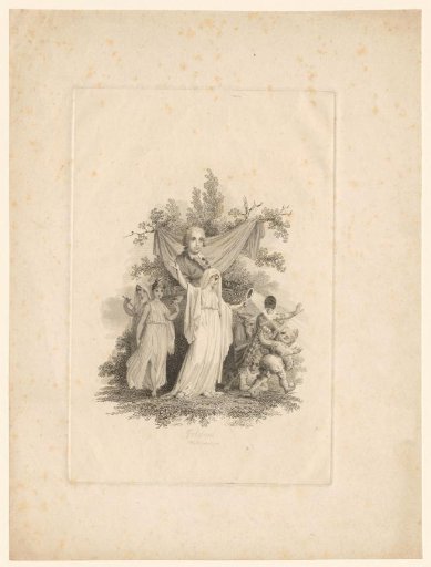 Bust of Carlo Goldoni with dancing figures
