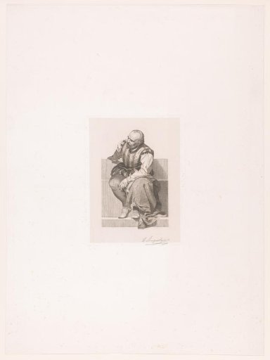 Seated Man in Medieval Clothing