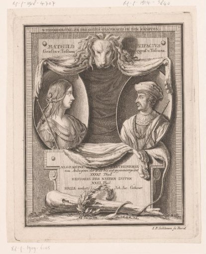Portraits of Mathilde of Tuscany and Boniface III of Canossa