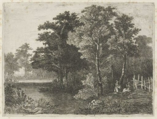 Two Women by a Small Lake