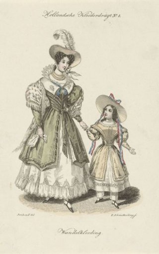 Dutch Costume no. 4: Woman and child in walking dress
