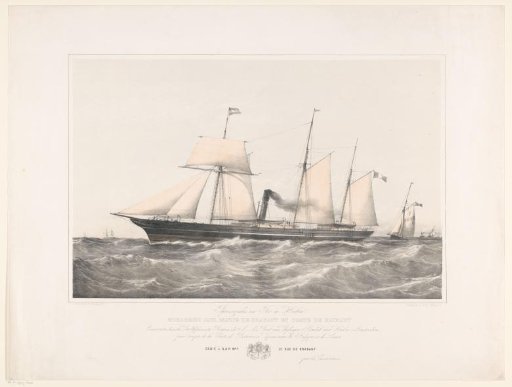Screw steamship Mohammed Said, Marie de Brabant et Comte de Hainaut at sea