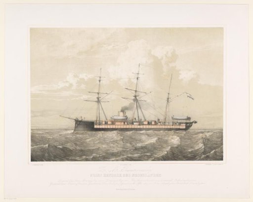 Paddle steamer Prins Hendrik der Nederlanden at sea