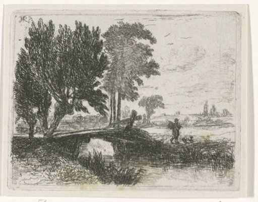 Fisherman in a landscape