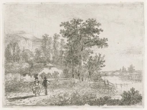 Man and woman at a farmhouse