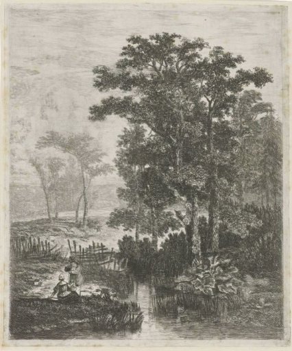 Man and woman by a stream