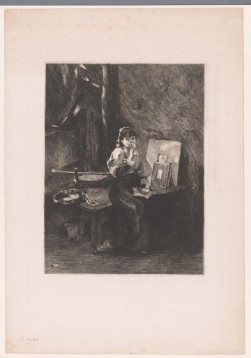 Lady Drinking from a Glass in an Atelier