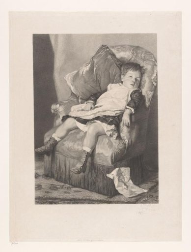 Boy seated on a chair
