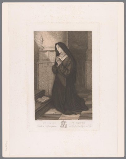 Clara of Assisi, kneeling in prayer