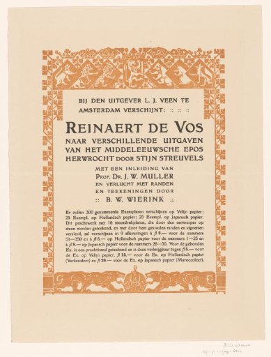 Advertisement for Reynard the Fox