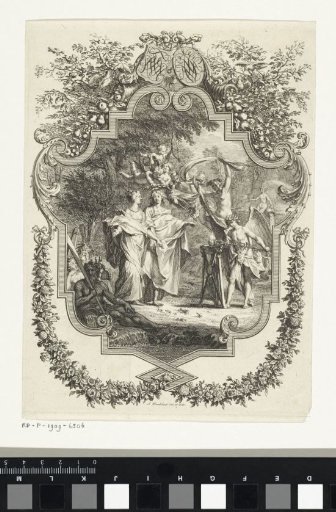 Vignette with a Married Couple in a Landscape
