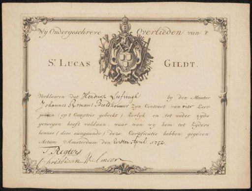 Guild Charter of Hendrick Liefringh