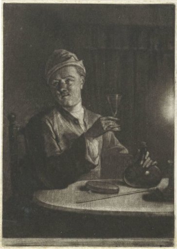 Man with a raised glass