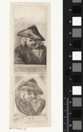 Double portrait of a man with a stick, possibly Joannes van Dreght