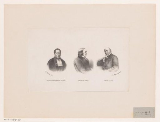 Three Portraits of J. L. C. Schroeder van der Kolk, Alfred de Vigny and Willem Vrolik