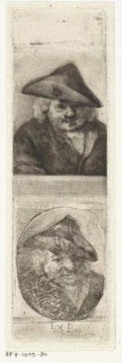 Double portrait of a man with a stick, possibly Joannes van Dreght