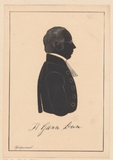 Silhouette portrait of Hendrik Gann Dun