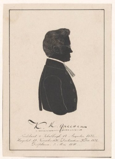 Silhouette portrait of Koenraad Hendrik Greeven